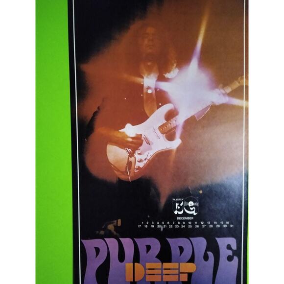 DEEP PURPLE Vintage Hard Rock Heavy Metal Poster Richie Blackmore 1975 Vintage - Picture 2 of 6